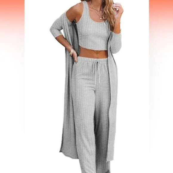 Elegant Gray Women's Long Sleeve Cardigan - Picture 10 of 10